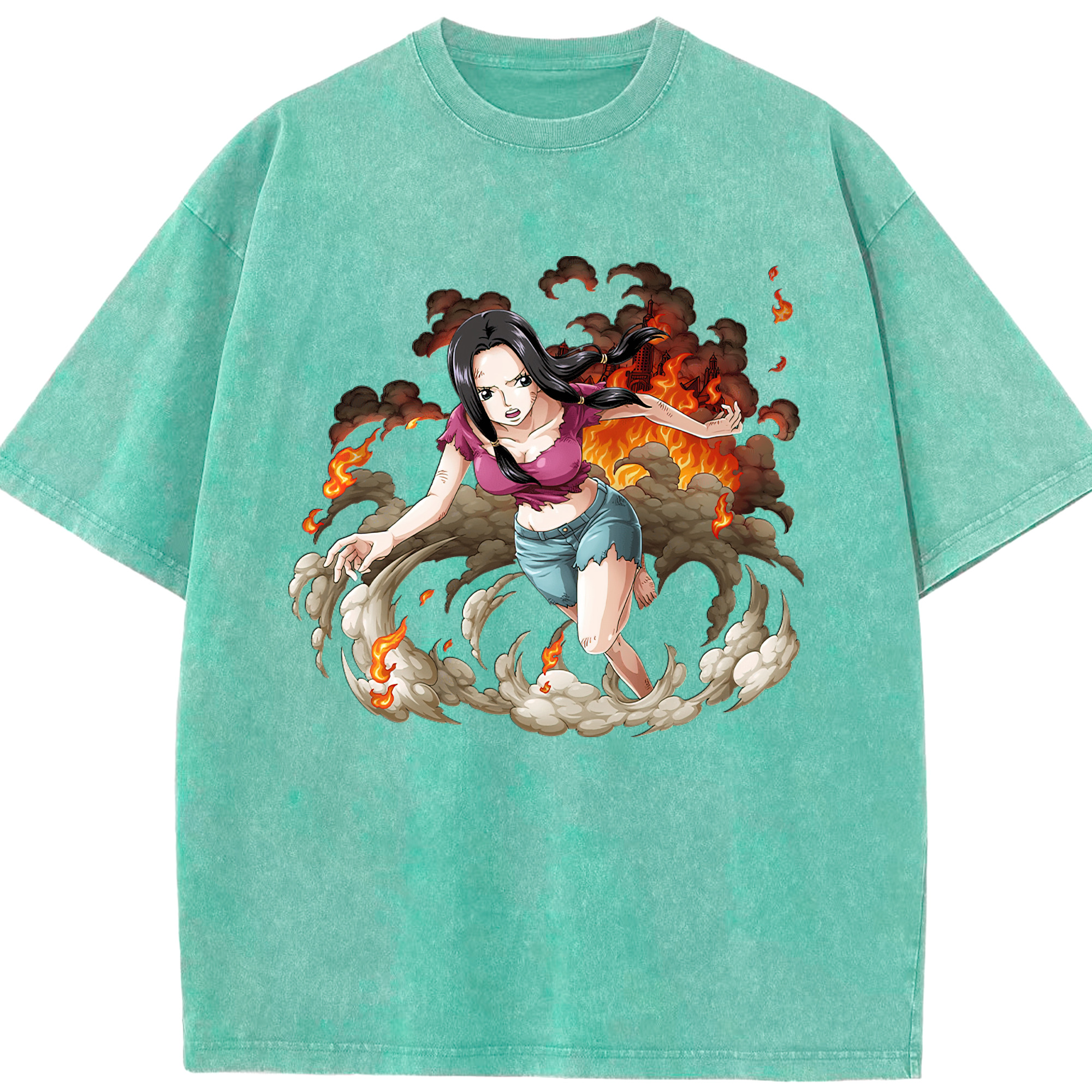 ワンピース ニコ・ロビン ONE PIECE Nico Robin 綿100% ヴィンテージ風 半袖Tシャツ（フロントプリント）